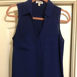 Express sleeveless button down shirt